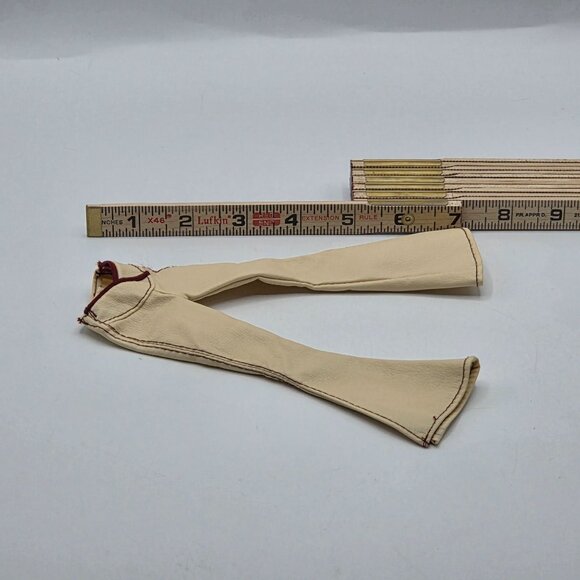 Vintage Mattel My Scene Barbie Beige Leather Bell Bottom Pants Collectible Doll - Picture 3 of 3